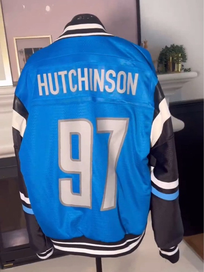 Detroit Lions Taylor Lautner Letterman Jacket Detroit Lions Taylor Lautner Letterman Jacket