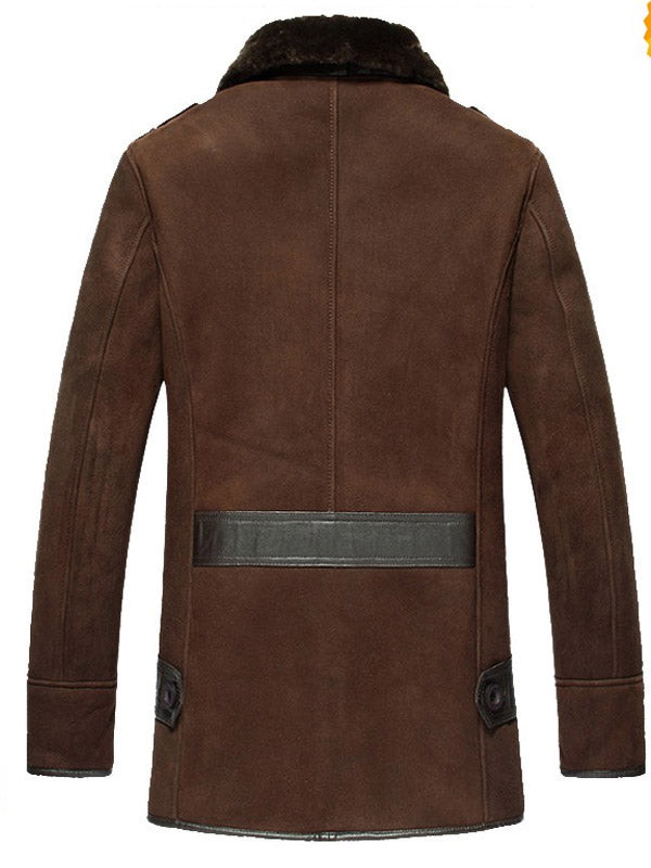 Mens Brown Shearling Reacher Style Coat