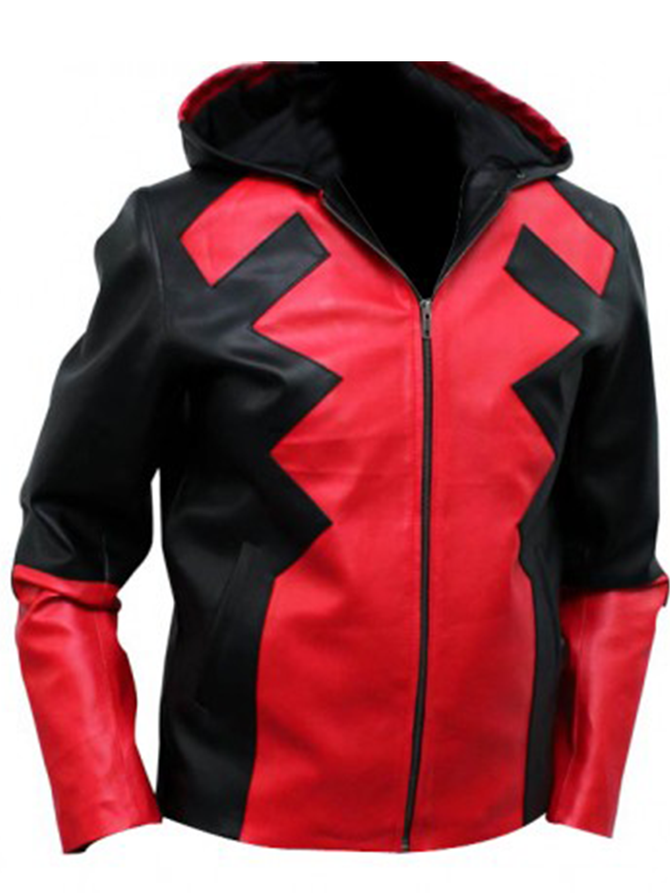 Deadpool Hooded Leather Jacket
