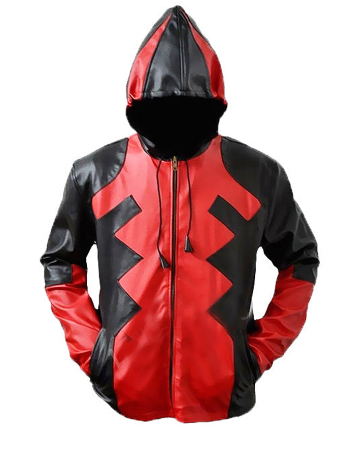 Deadpool Hooded Leather Jacket