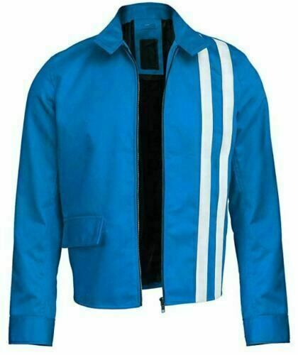 Elvis Presley Speedway Vintage Blue & Red Classy White Stripes Cotton Jacket