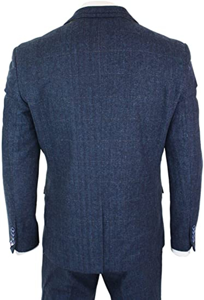 Mens Navy Blue Check Suit Mens Navy Blue Check Suit