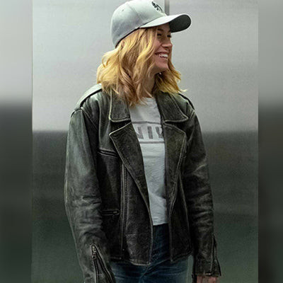 Captain Marvel Carol Danvers Biker Leather Jacket