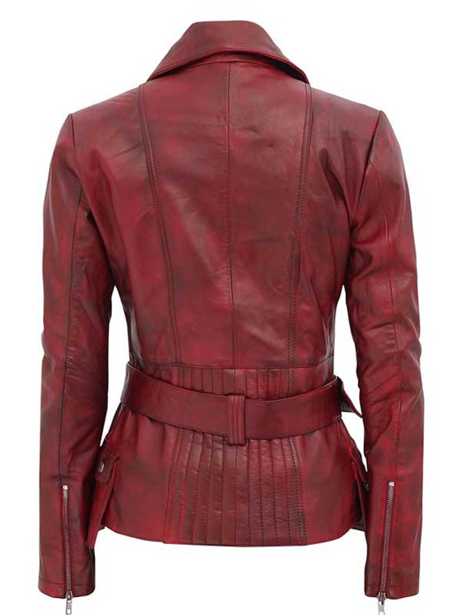 Women's Red Biker Real Leather Jacket Women's Red Biker Real Leather Jacket