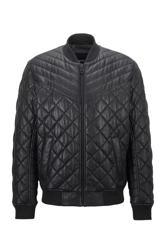 SLIM FIT QUILTED JACKET IN WAXED LEATHER SLIM FIT QUILTED JACKET IN WAXED LEATHER