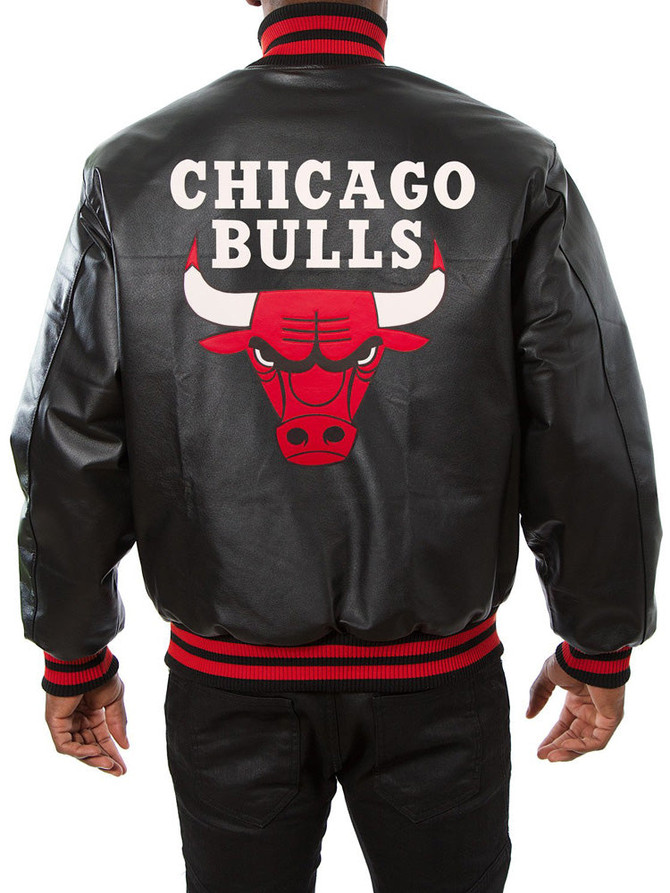 Chicago Bulls Black Real Leather Jacket