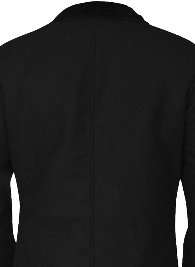 New Mens Black Wool & Cashmere Long Coat