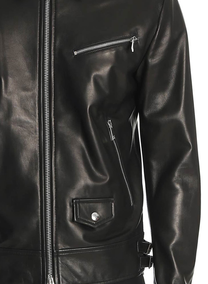 Black Stylish Lambskin Leather Jacket