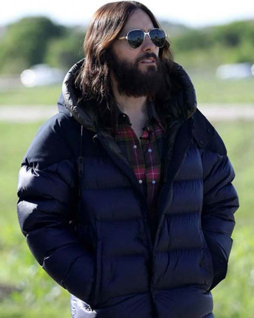 Jared leto Morbius Martine Bancroft Blue Puffer Jacket