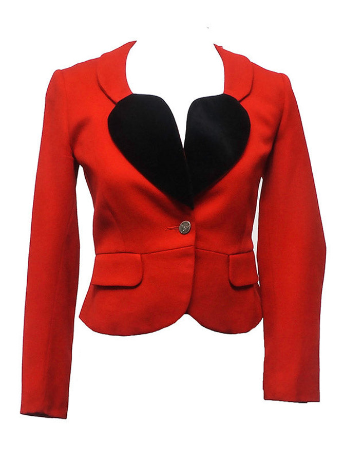 VIVIENNE HEART LAPEL SHAPE RED BLAZER