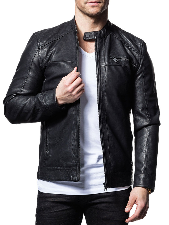 Mens Biker Stylish Real Leather Jacket