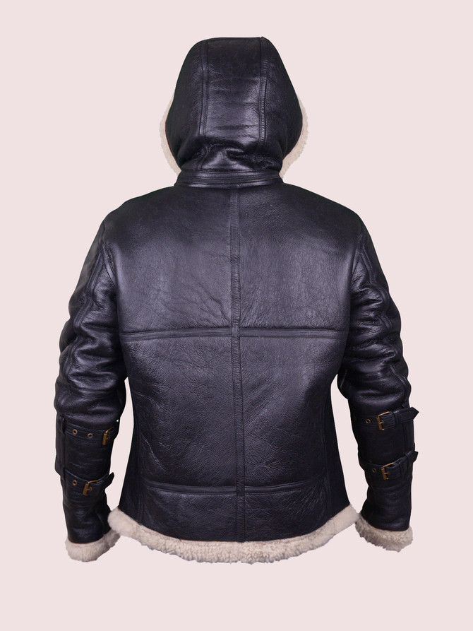 Men B3 Black Bomber Shearling Jacket