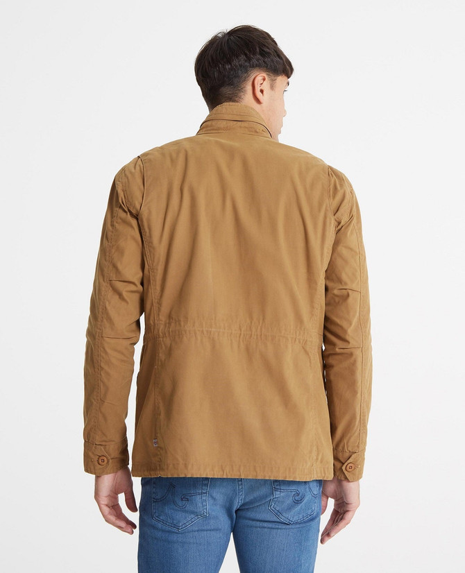 Utility Mens Leather Brown Jacket