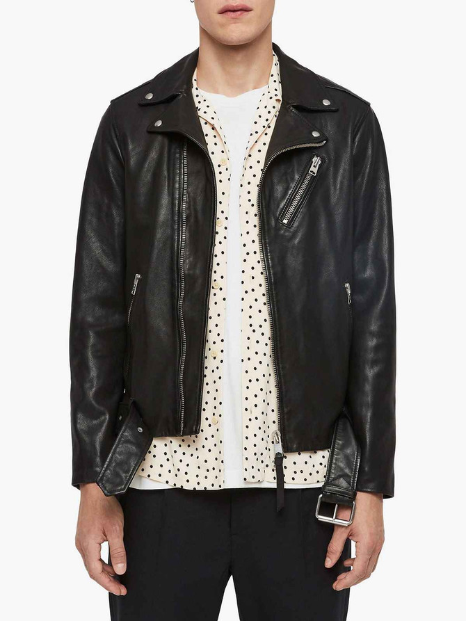 Natty Black Bike Leather Jacket For Men