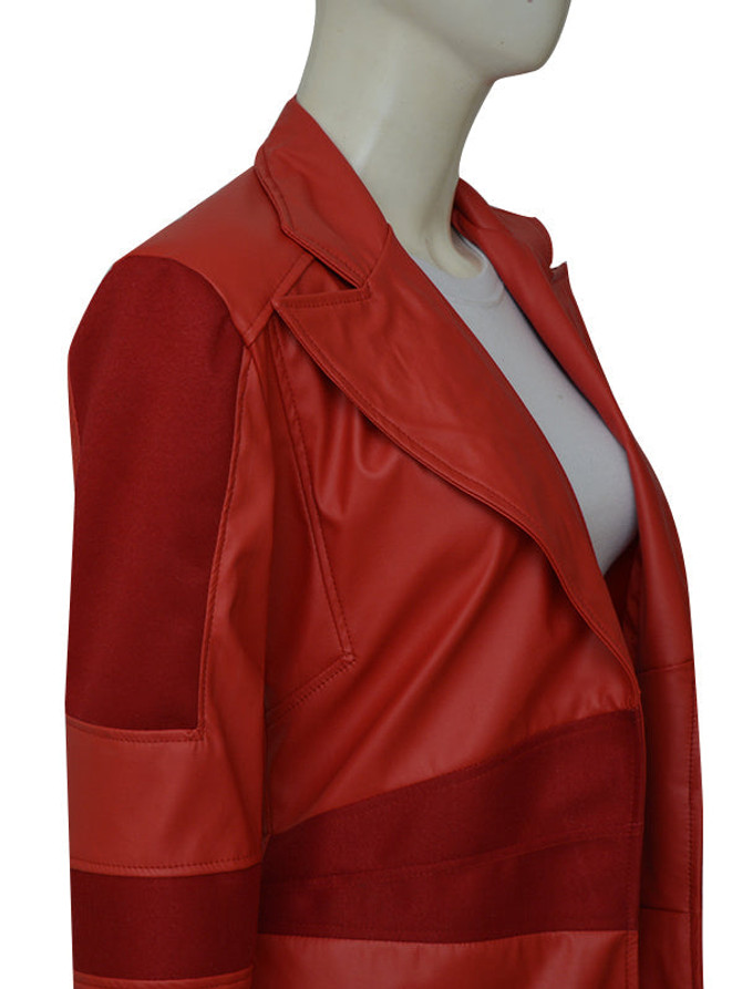 Women’s Elizabeth Olsen Aka The Scarlet Witch Red Coat
