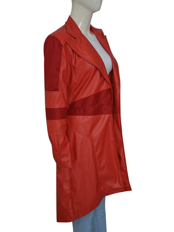Women’s Elizabeth Olsen Aka The Scarlet Witch Red Coat