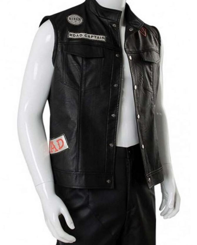Deacon St. John Cool Leather Black Vest