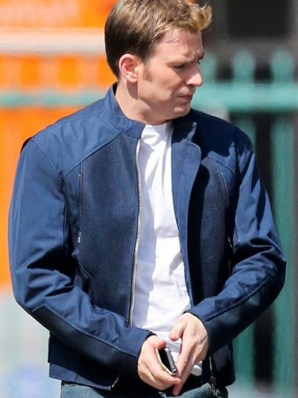 Men’s Chris Evans The Winter Soldier Marvelous Blue Cotton Jacket
