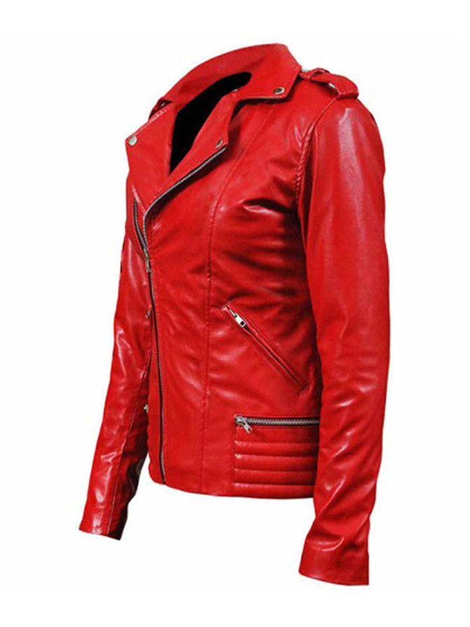 Women’s Diva Cheryl Blossom Southside Serpent Hot Red Moto Jacket
