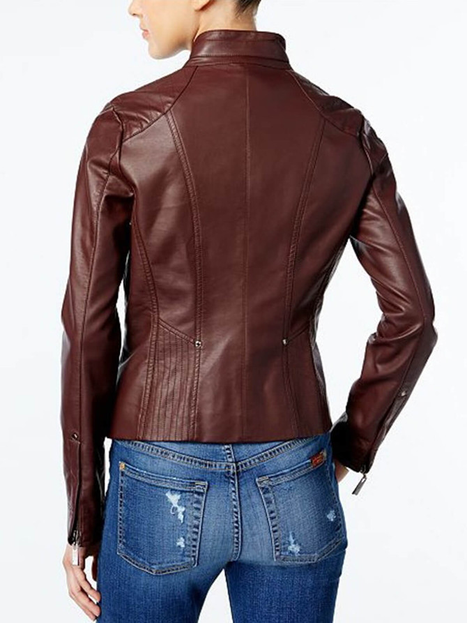 Women Traditional Slim Fit Biker Leather Jacket