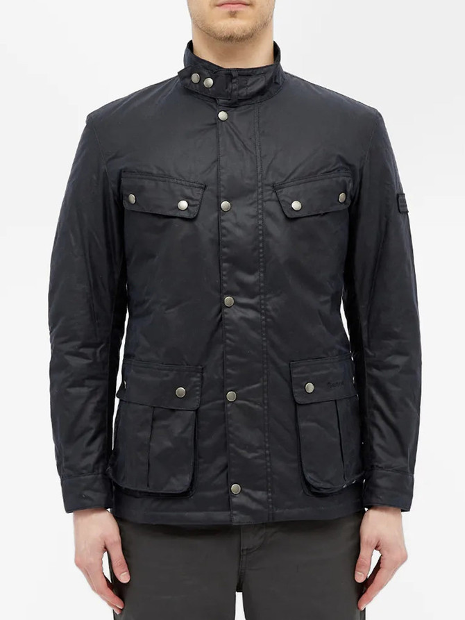 Mens Black Four Pocket Cotton Jacket