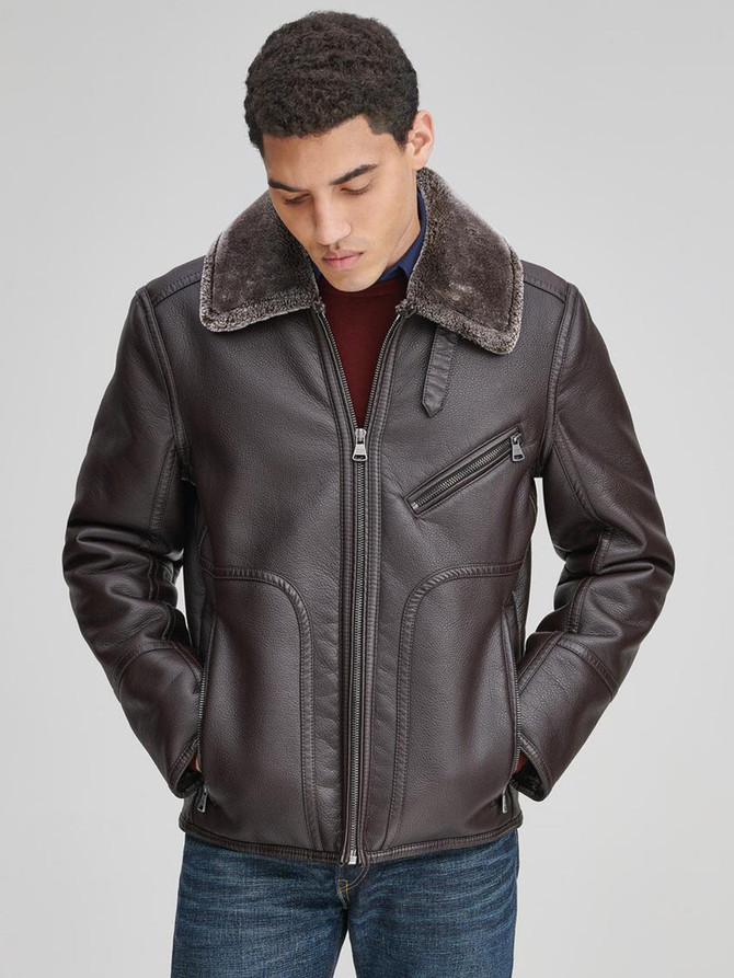 Men Brown Stylish Leather Jacket