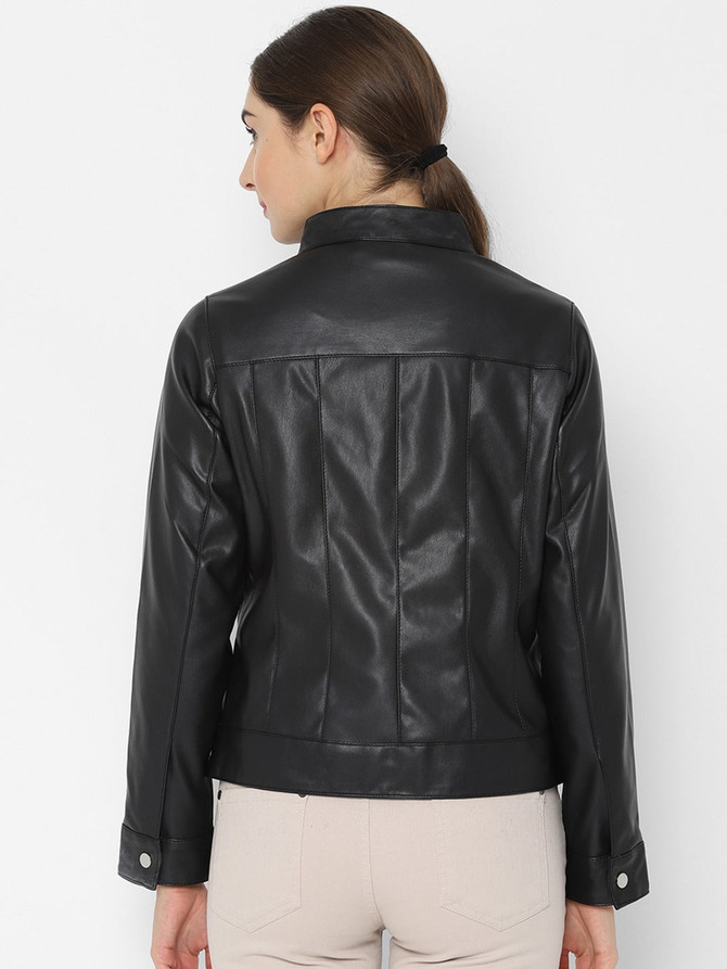 Genuine Black Leather womens Jacket