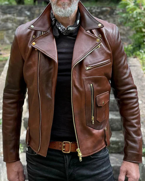 Mens Vintage Brown Leather Jacket