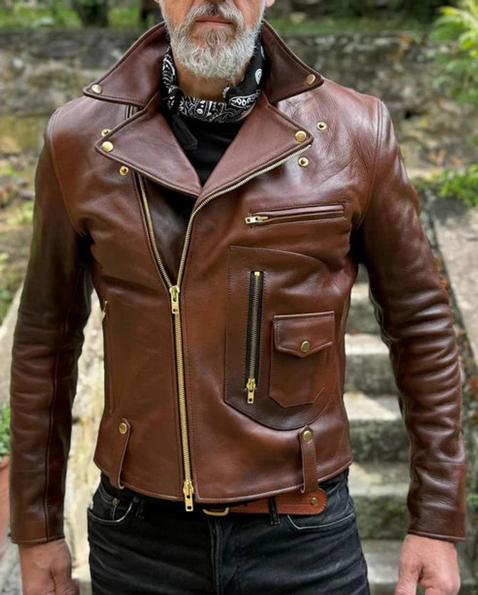 Mens Vintage Brown Leather Jacket