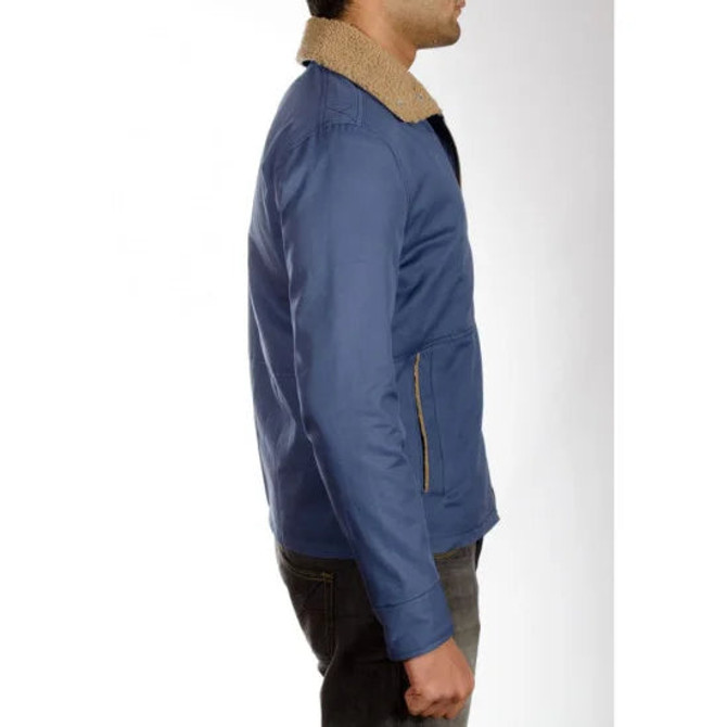 Tom Hardy The Drop Bob Blue Cotton Jacket Tom Hardy The Drop Bob Blue Cotton Jacket