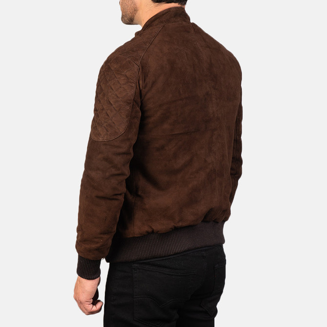 Men's Sven Mocha Suede Brown Bomber Jacket