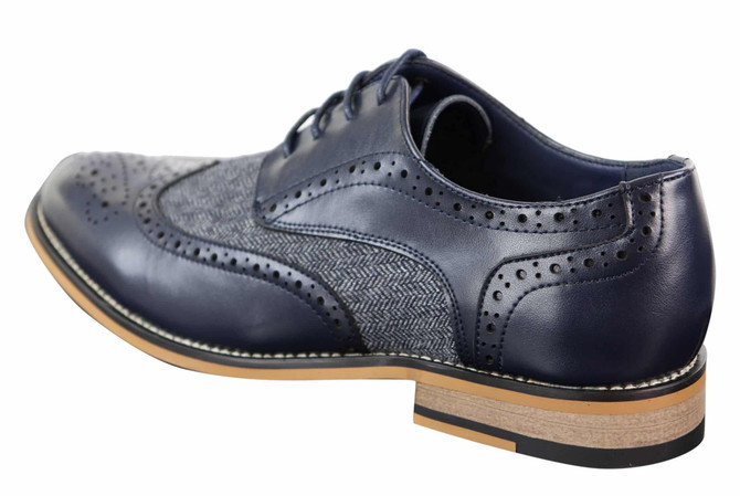 Men's Vintage Classic Leather Tweed Shoes