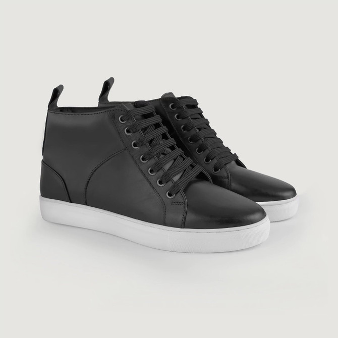 High Top Black Leather Sneakers High Top Black Leather Sneakers