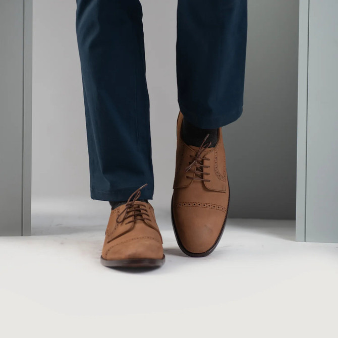 Dirk Brogues Derby Brown Nubuck Leather Shoes Dirk Brogues Derby Brown Nubuck Leather Shoes