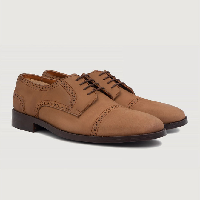 Dirk Brogues Derby Brown Nubuck Leather Shoes Dirk Brogues Derby Brown Nubuck Leather Shoes