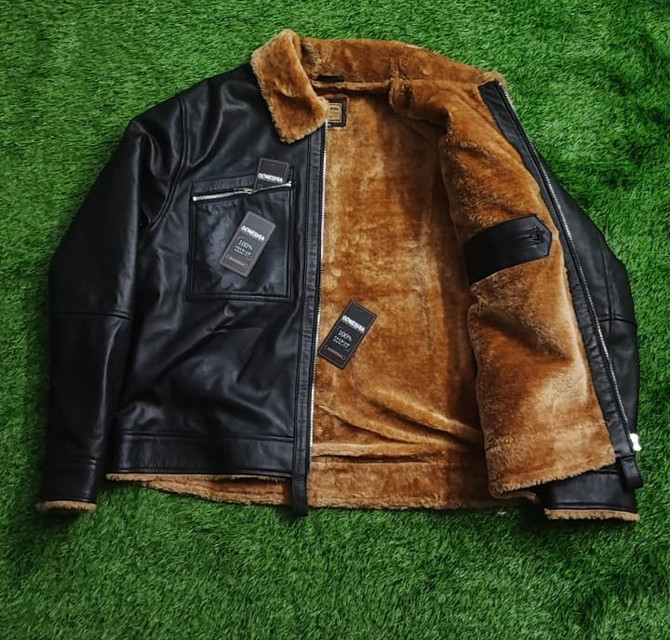 Black Mens Bruce Springsteen Leather Fur Jacket