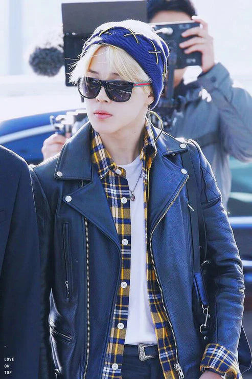 BTS Jimin Black Leather Jacket