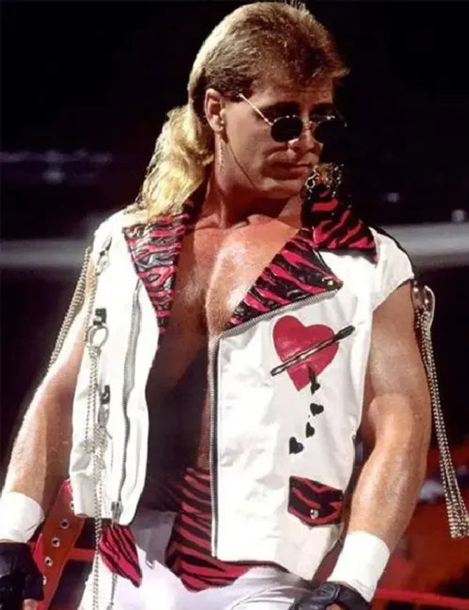 Wrestler Shawn Michaels White Leather Vest