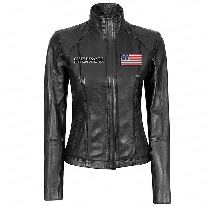 Casey DeSantis Where Woke Goes to Die Leather Jacket