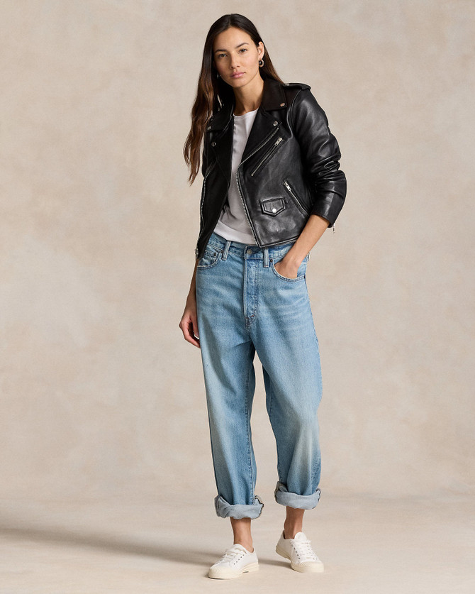 Women's Sheepskin Leather Moto Jacket