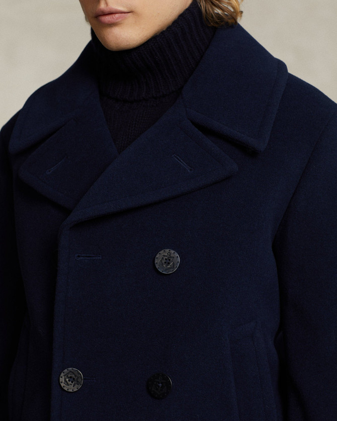 Men's Classic Blue Twill Peacoat