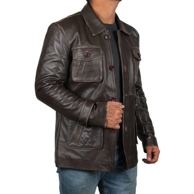 Men's Dark Brown Real Leather Jacket Men's Dark Brown Real Leather Jacket