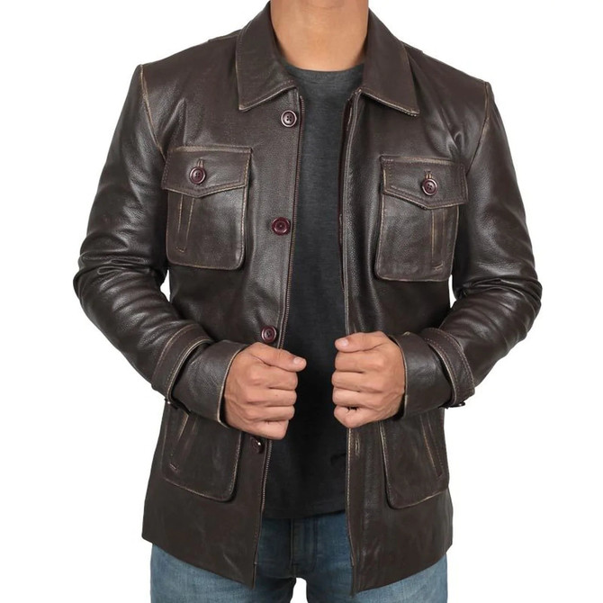 Men's Dark Brown Real Leather Jacket Men's Dark Brown Real Leather Jacket