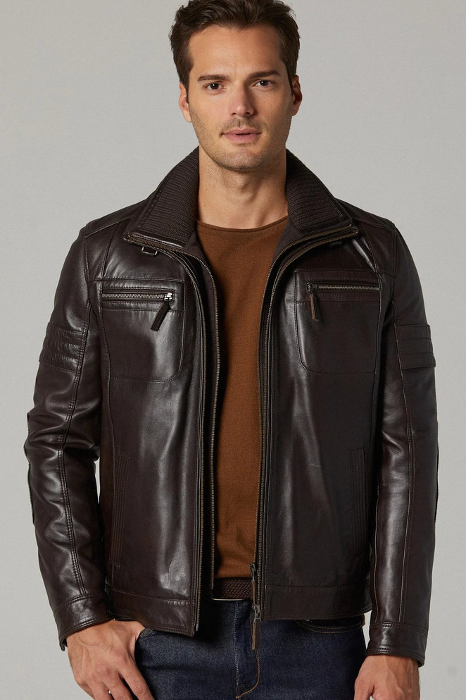 Dark Brown Men's Leather Jacket