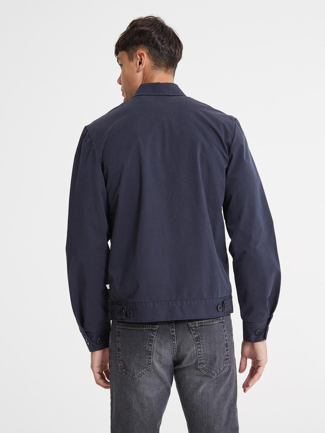 Men Night Blue Cotton Jacket