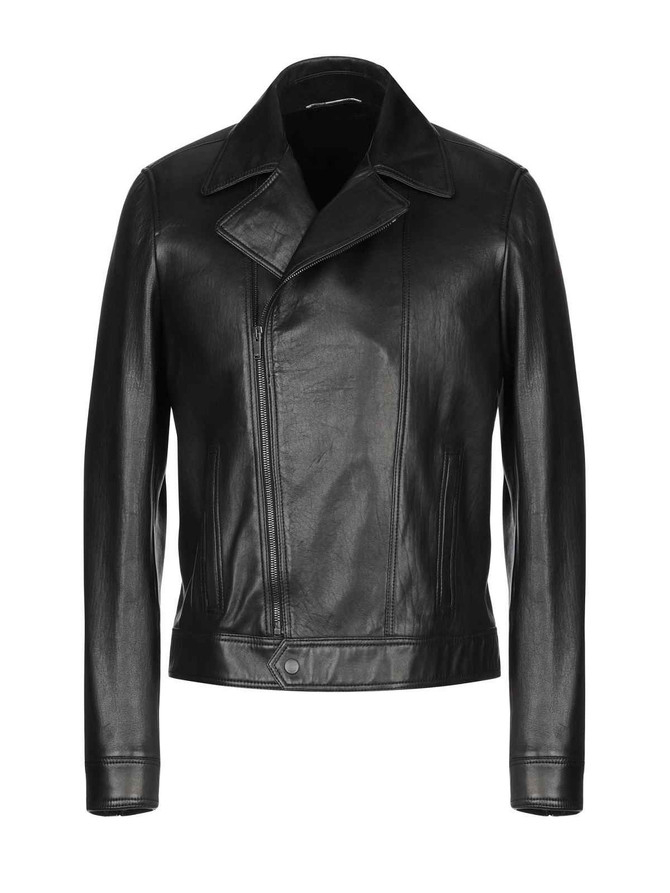 Mens Motercycle Biker Black Zipper Jacket