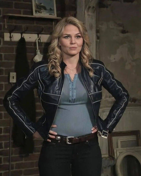 Jennifer Morrison Once Upon a Time Blue Leather Jacket