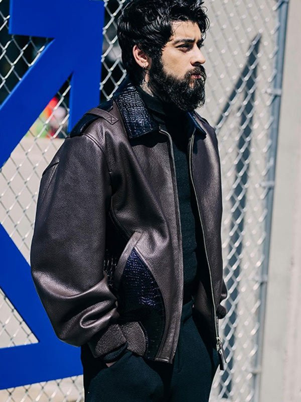 Zayn Malik Off White Fashion Show 2025 Leather Jacket