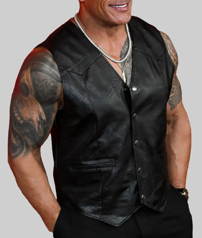 Men Of The Year Party Dwayne Johnson Black Vest 1 Men Of The Year Party Dwayne Johnson Black Vest 1