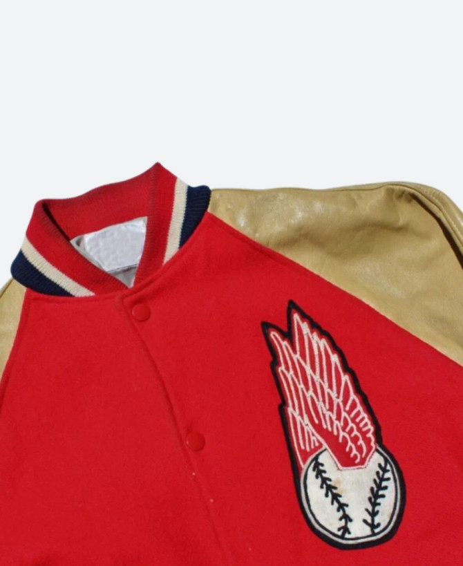 1950 Rochester Wings Varsity Jacket zoom collar image 1950 Rochester Wings Varsity Jacket zoom collar image